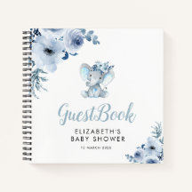 kleine olifant blauw baby shower guestbook