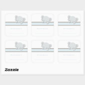 Kleine Olifant {Blauw} | Boekplaten Vierkante Sticker (Vel)