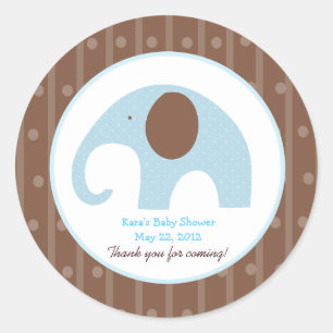 Kleine Olifant (Blauw) Custom Favor Sticker