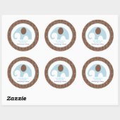 Kleine Olifant (Blauw) Custom Favor Sticker (Vel)