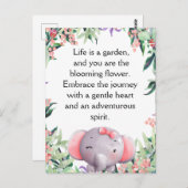  kleine olifant briefkaart (Voorkant / Achterkant)