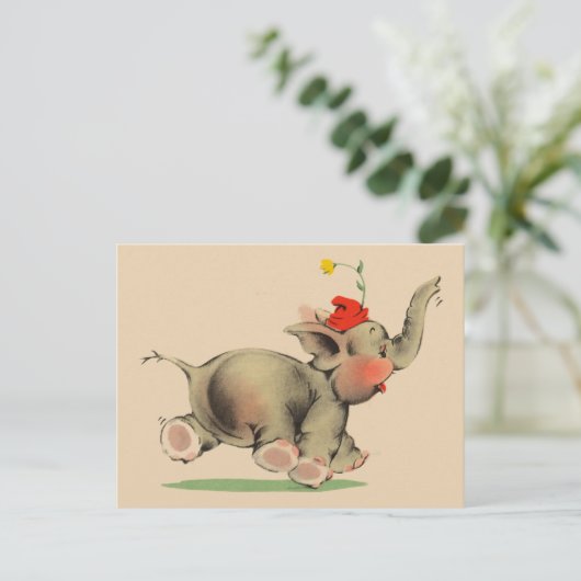 Kleine olifant briefkaart (Staand voorkant)
