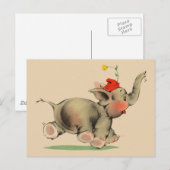 Kleine olifant briefkaart (Voorkant / Achterkant)