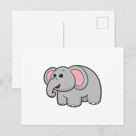 Kleine olifant briefkaart (Voorkant / Achterkant)