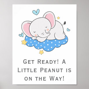 Kleine Olifant Een Kleine Pinda Baby Shower Poster