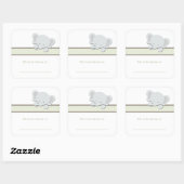 Kleine Olifant {Groen} | Boekplaten Vierkante Sticker (Vel)