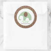Kleine Olifant (Groen) Custom Favor Sticker (Tas)