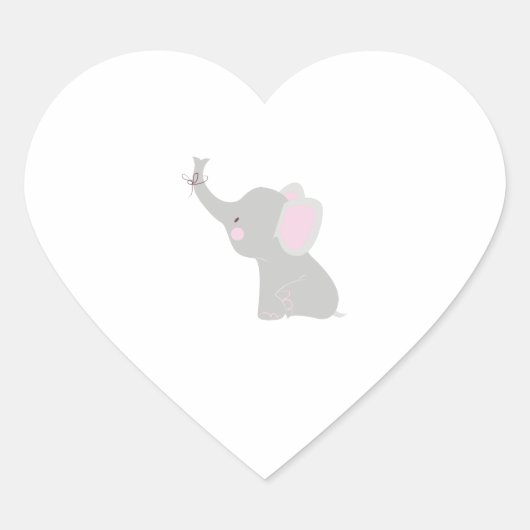 Kleine olifant hart sticker (Voorkant)
