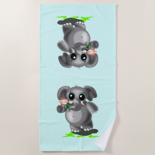 Kleine olifant met blote handdoeken (Voorkant)