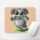 Kleine olifant met een ventilatorMuismat - Uw kleu Muismat (Met muis)