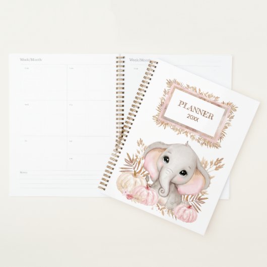 Kleine olifant met pompoenkaner planner (Display)