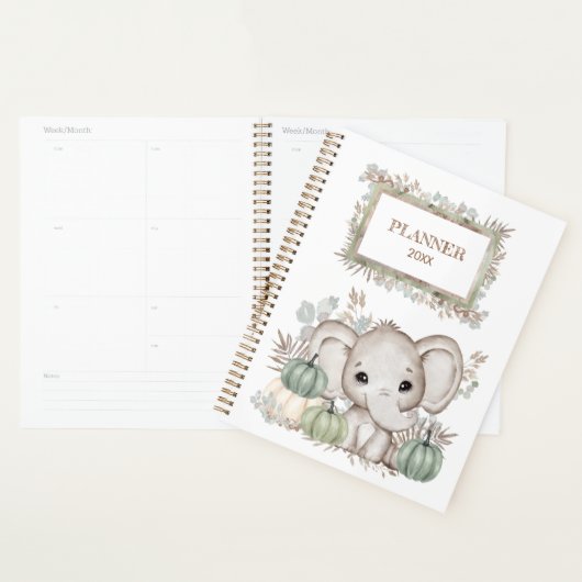 Kleine olifant met pompoenkaner planner (Display)