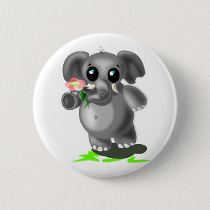 Kleine olifant met ventilatorButton - Uw kleuren Ronde Button 5,7 Cm