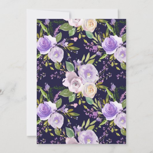 kleine olifant paarse bloemendouche per post kaart (Achterkant)