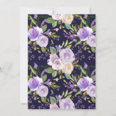 kleine olifant paarse bloemenkoppels douche kaart (Achterkant)