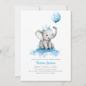 Kleine olifant prins Het is een Baby shower van ee Kaart (Voorkant)