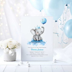 Kleine olifant prins Het is een Baby shower van ee Kaart