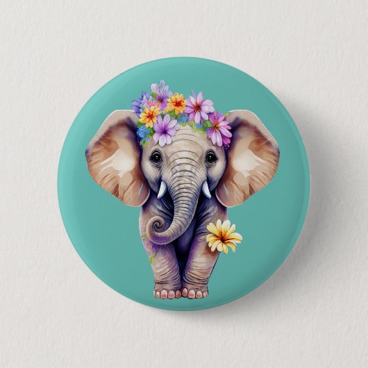 Kleine olifant ronde button 5,7 cm (Voorkant)