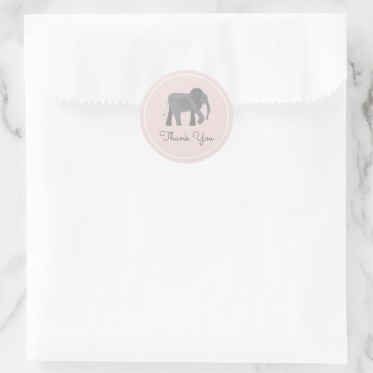 Kleine olifant ronde sticker (Tas)