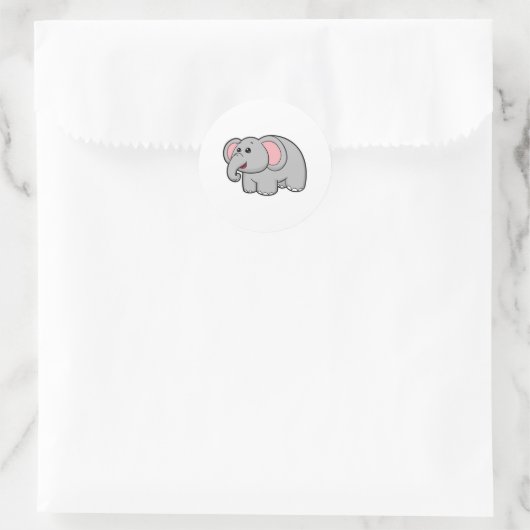 Kleine olifant ronde sticker (Tas)