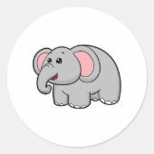 Kleine olifant ronde sticker (Voorkant)