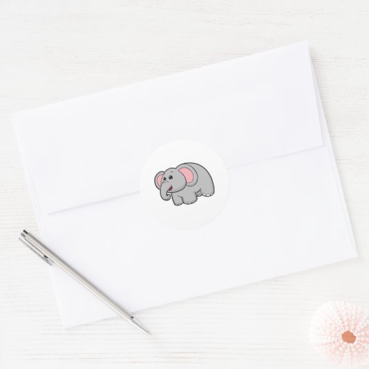 Kleine olifant ronde sticker (Envelop)
