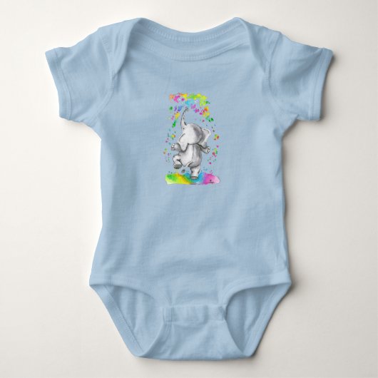 Kleine Olifant Spetterende Kleur Romper (Voorkant)