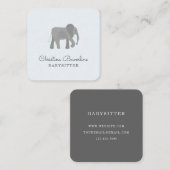 Kleine olifant vierkante visitekaartje (Voorkant / Achterkant)