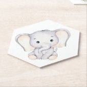 Kleine olifant Waterverf Baby shower Kartonnen Onderzetters (Schuin)