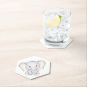 Kleine olifant Waterverf Baby shower Kartonnen Onderzetters (Insitu)