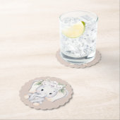 Kleine olifant Waterverf Baby shower Kartonnen Onderzetters (Insitu)