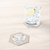 Kleine olifant Waterverf Baby shower Kartonnen Onderzetters (Insitu)