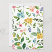 Kleine Olifant Waterverf Bloemen Baby shower Kaart (Achterkant)