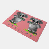 Kleine olifanten klinken - Welkom - Deurmat (Schuin)
