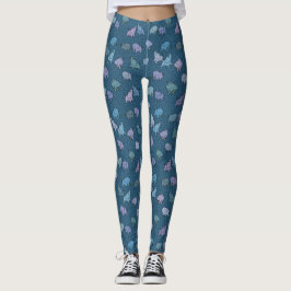 Kleine olifanten op blauwe spiraalleggings leggings