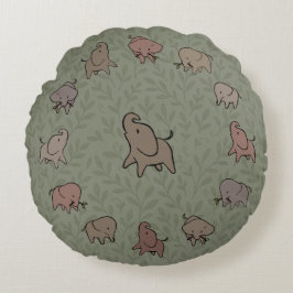 Kleine Olifanten Rond Kussen