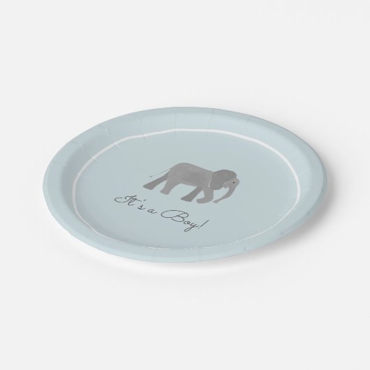 Kleine olifantenBaby shower Papieren Bordje (Gekanteld)