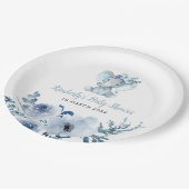 Kleine olifantenblauwe baby shower papieren bordje (Gekanteld)