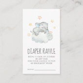 Kleine olifantenjongen Baby shower Diaper Raffle Informatiekaartje (Voorkant)