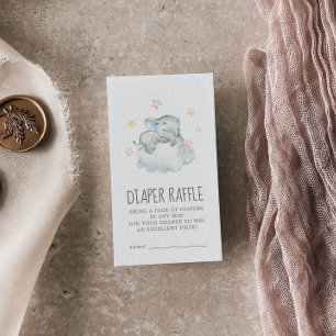 Kleine olifantenjongen Baby shower Diaper Raffle Informatiekaartje