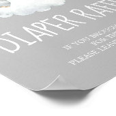 Kleine olifantenjongen grijs Baby shower diapraffl Poster (Hoek)