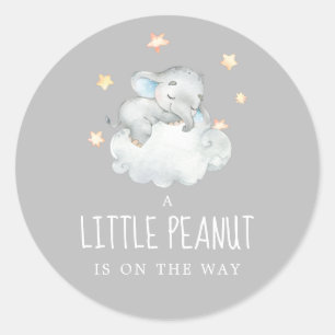 Kleine olifantenjongen grijs Baby shower van klein Ronde Sticker