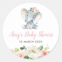 Kleine olifantenroze florale baby shower
