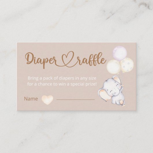 Kleine olifantenWaterverf Informatiekaartje (Voorkant)