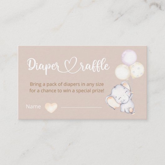 Kleine olifantenWaterverf Informatiekaartje (Voorkant)