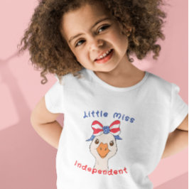 Kleine onafhankelijke gans met patriottische strik kinder shirts