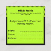Kleine ondernemer Verwijs een Vriend Vierkante Visitekaartje (Achterkant)