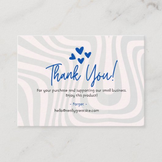 Kleine Onderneming Dank u Informatiekaartje (Voorkant)