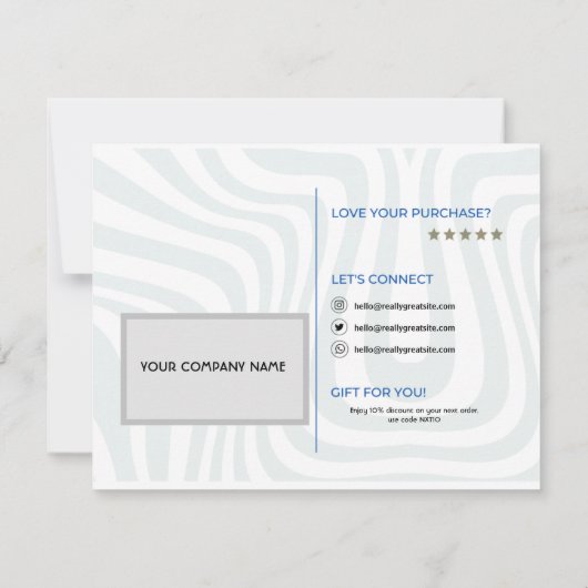 Kleine Onderneming Dank u RSVP Kaartje (Achterkant)