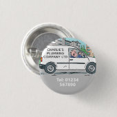 Kleine Onderneming met Naam op Bedrijf Van Button (Voorkant /achterkant)